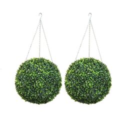 Primrose Artificial Topiary Boxwood Ball With Chain 28cm in Green - thumbnail 4