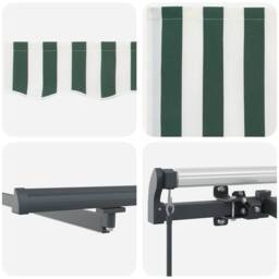 Berkfield Home Manual Retractable Awning with LED Green & White 300x250 cm - thumbnail 8
