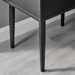 FurnitureboxUK Taylor Painted Wooden Bedside Table With 2 Drawers & Gold Handles in Black - thumbnail 5