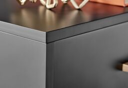 FurnitureboxUK Taylor Painted Wooden Bedside Table With 2 Drawers & Gold Handles in Black - thumbnail 3