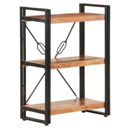 Berkfield Home Beautiful 3-Tier Bookcase 60x30x80 cm Solid Acacia Wood in Brown - Size: 60 x 30 x 80 cm - thumbnail 2