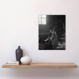 "Artery8 Fred Brockett Blacksmiths Apprentice Photograph Wall Art Print in Grey - Size: W12"" x H16""" - thumbnail 4