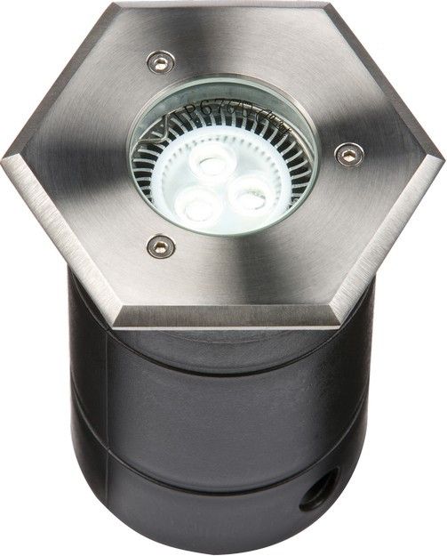 Netlighting Hexagon Stainless Steel Walkover Driveover Light 230V IP67 in Grey