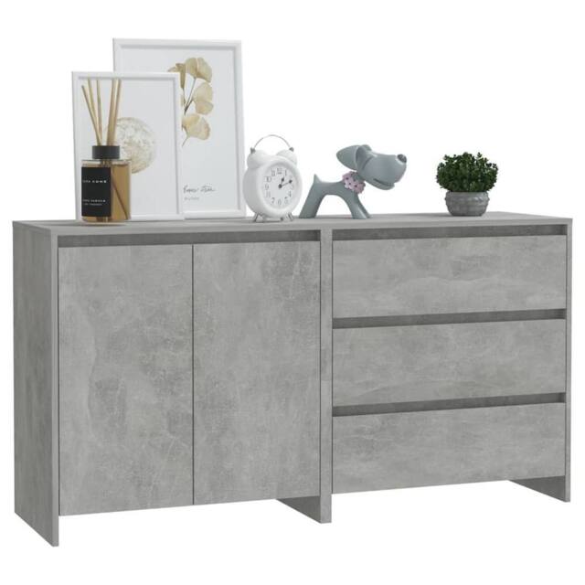 Berkfield Home Decorative 2 Piece Sideboard Concrete Grey Engineered Wood - image 1