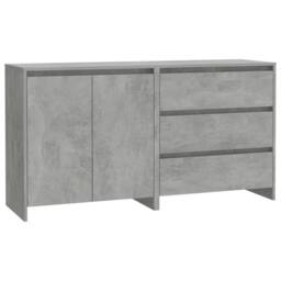 Berkfield Home Decorative 2 Piece Sideboard Concrete Grey Engineered Wood - thumbnail 3