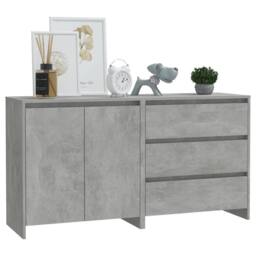 Berkfield Home Decorative 2 Piece Sideboard Concrete Grey Engineered Wood