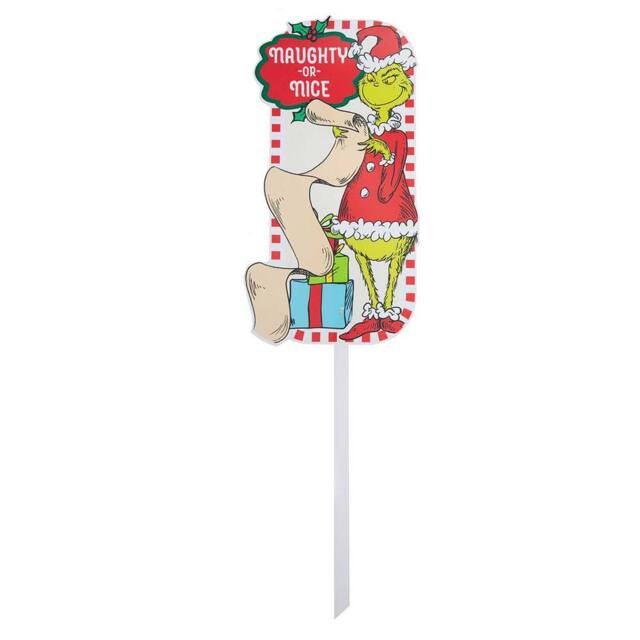 VFM e-Store Grinch Christmas Decorative Sign Naughty or Nice 18 Pack in Green - image 1