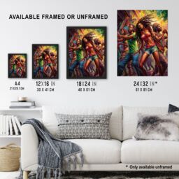 Artery8 Wall Art Print Reggaeton Urban Latin Street Dance Reggae Music Latin American Dance Hall Painting Rhythm Body Energy Theatre Arts Artwork Art - thumbnail 3