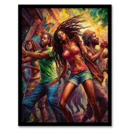 Artery8 Wall Art Print Reggaeton Urban Latin Street Dance Reggae Music Latin American Dance Hall Painting Rhythm Body Energy Theatre Arts Artwork Art - thumbnail 1
