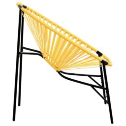 Berkfield Home Garden Chair Set 3 pcs Black & Yellow Poly Rattan - thumbnail 7