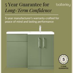Balterley Bathroom Vanity Basin & WC Unit Right Hand Satin Green 1100mm - thumbnail 6
