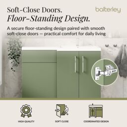 Balterley Bathroom Vanity Basin & WC Unit Right Hand Satin Green 1100mm - thumbnail 3