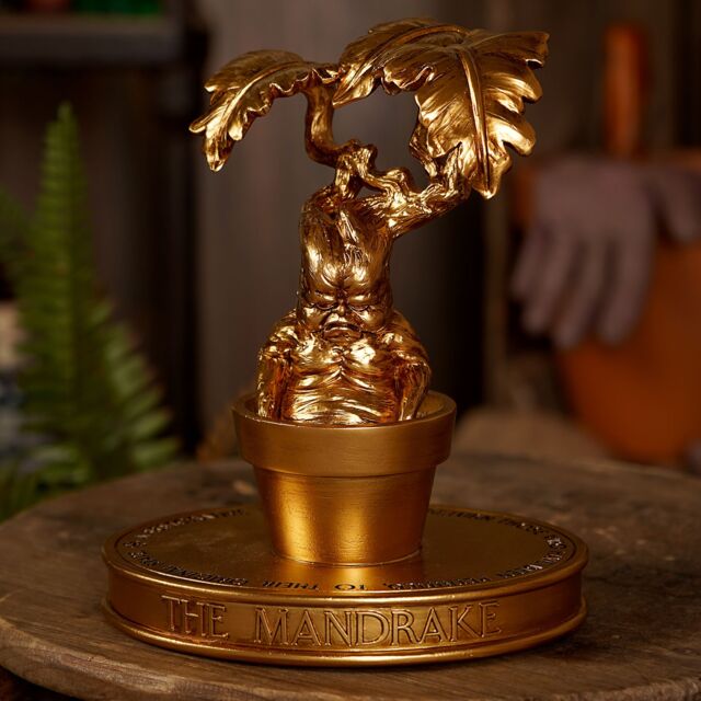 Warner Bros Harry Potter Herbology Figurine - Mandrake in Gold - image 1