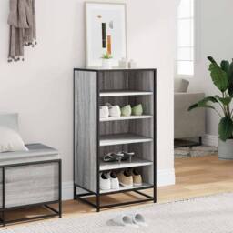 Berkfield Home Shoe Rack Grey Sonoma 48x38x97.5 cm Engineered Wood - thumbnail 3