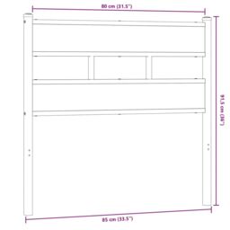 Berkfield Home Headboard Sonoma Oak 80 cm Iron & Engineered Wood in Brown - thumbnail 6