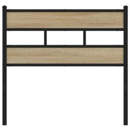 Berkfield Home Headboard Sonoma Oak 80 cm Iron & Engineered Wood in Brown - thumbnail 3