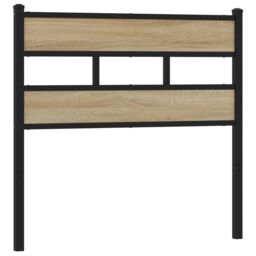 Berkfield Home Headboard Sonoma Oak 80 cm Iron & Engineered Wood in Brown - thumbnail 2