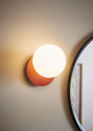 ValueLights Darla Frosted Globe IP44 Rated Bathroom Wall Light in Burnt Orange