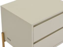 Vente-unique Bedside Table With 2 Drawers - MDF & Metal - Beige & Gold - KORASA - thumbnail 8