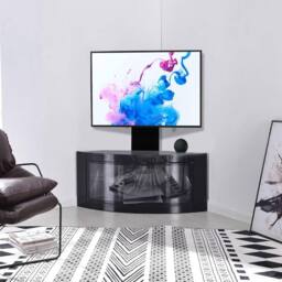 "Centurion Supports PANGEA Tru-Corner Flat Screen 32""-55"" TV Cabinet with Mounting Arm in Black"