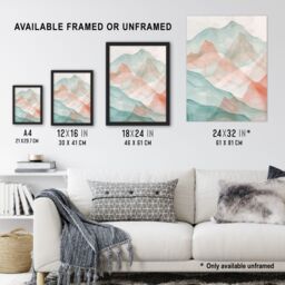 "Artery8 Abstract Mont Blanc Mountain Hills Watercolour Wall Art Print - Size: W18"" x H24""" - thumbnail 3