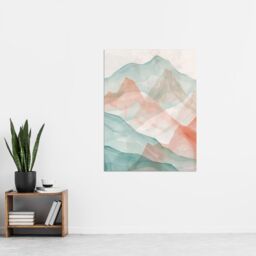 "Artery8 Abstract Mont Blanc Mountain Hills Watercolour Wall Art Print - Size: W18"" x H24""" - thumbnail 4
