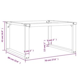 Berkfield Home Coffee Table Legs O-Frame 70x60x43 cm Steel in Black - Size: 70 x 60 x 43 cm - thumbnail 9
