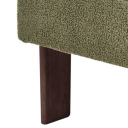 Wyld and Coco Boucle Armchair Green Upholstery and Dark Brown Retro Wooden Legs - thumbnail 8