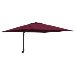 Berkfield Home Patio Umbrella Bordeaux red Polyester fabric Large Collapsible - thumbnail 2