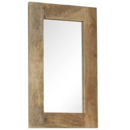 Berkfield Home Mirror Solid Mango Wood 50x80 cm in Brown - thumbnail 8