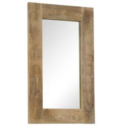 Berkfield Home Mirror Solid Mango Wood 50x80 cm in Brown - thumbnail 3