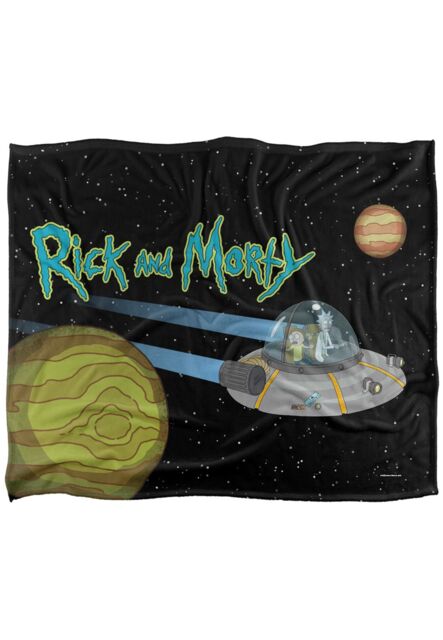 Rick & Morty In Space Silky Touch Super Soft Throw Blanket 152 X 127 cm in White - image 1