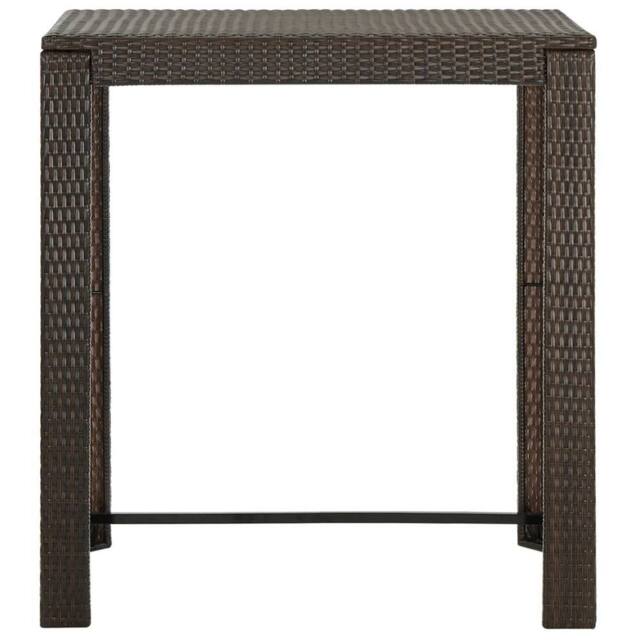 Berkfield Home Garden Bar Table Brown 100x60.5x110.5 cm Poly Rattan - image 1