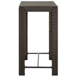 Berkfield Home Garden Bar Table Brown 100x60.5x110.5 cm Poly Rattan - thumbnail 3