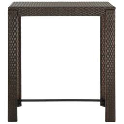 Berkfield Home Garden Bar Table Brown 100x60.5x110.5 cm Poly Rattan - thumbnail 1