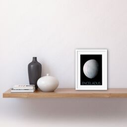 "Artery8 Wall Art Print NASA Our Solar System Enceladus Saturn's Moon Ice Oceans Artwork Framed 9X7 Inch in White - Size: W7"" x H9""" - thumbnail 2