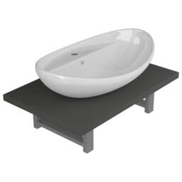 Berkfield Home Two Piece Bathroom Furniture Set Ceramic Grey - thumbnail 3