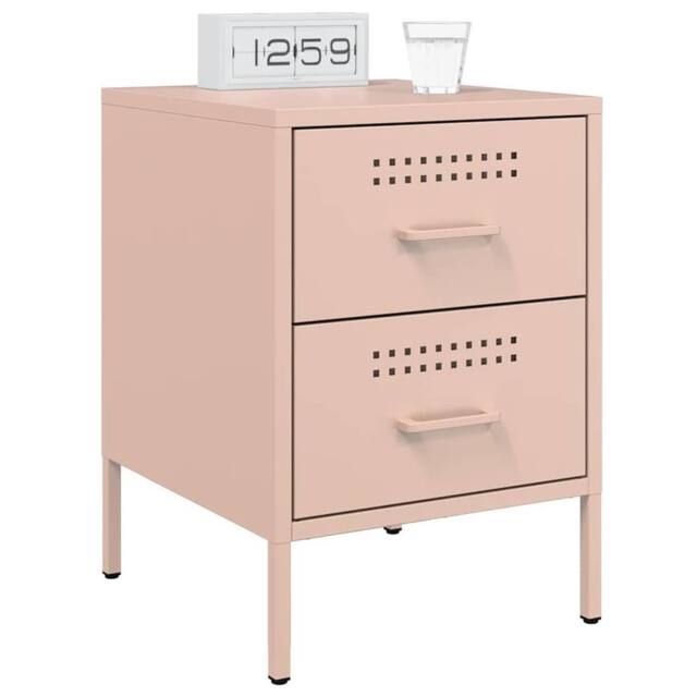 Berkfield Home Durable Bedside Cabinets 2 pcs Pink 36x39x50.5 cm Steel - image 1