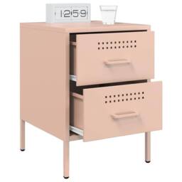 Berkfield Home Durable Bedside Cabinets 2 pcs Pink 36x39x50.5 cm Steel - thumbnail 4