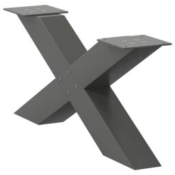 Berkfield Home Coffee Table Legs X-Shaped 2 pcs Anthracite 70x(30-31) cm Steel in Black - thumbnail 4