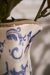 Dibor Set of 2 Luxury Solene Blue Botanical Home Decor Pitcher Jug in Cream - Size: Large - thumbnail 5