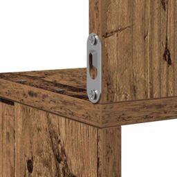 Berkfield Home Wall Corner Shelf Old Wood 20x20x127.5 cm Engineered Wood in Brown - thumbnail 7