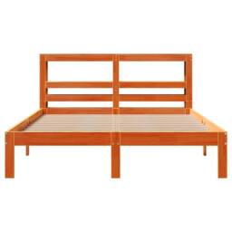 Berkfield Home Sleek Bed Frame without Mattress Wax Brown 135x190 cm Double Soli - thumbnail 4