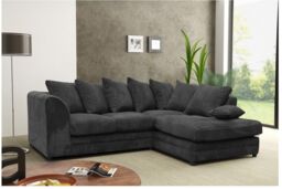 Snugg Furniture UK Limited (Right Hand) Milo Jumbo Cord Corner Sofa in Black