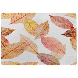 Benjamin Tate Design Autumn Toned Skeleton Leaves Rug in Natural - Size: Large - thumbnail 1