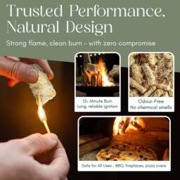 Pelle & Sol Natural Firelighters 200 Pack Wood Wool Fire Starters in Brown - thumbnail 3