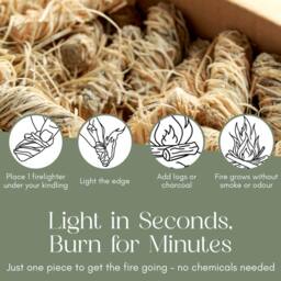 Pelle & Sol Natural Firelighters 200 Pack Wood Wool Fire Starters in Brown - thumbnail 4