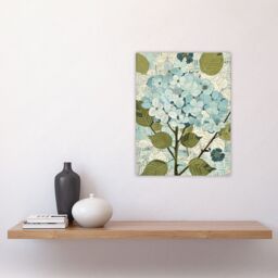"Artery8 Blue Hydrangea Flowers Artwork Bouquet Floral Wall Art Print - Size: W24"" x H32""" - thumbnail 4