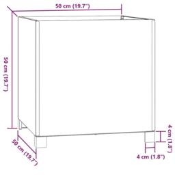 Berkfield Home Planter with Legs Rusty 49x47x50 cm Corten Steel in Brown - Size: 49 x 47 x 50 cm - thumbnail 9
