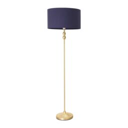 ValueLights Maggie Gold Metal Candlestick Floor Lamp with Fabric Lamp Shade in Navy - thumbnail 2